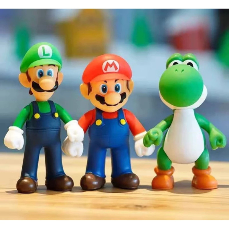 Kit Bonecos Super Mario, Luigi e Yoshi | Colecionável Gamer Infantil Presente em Oferta na Shopee