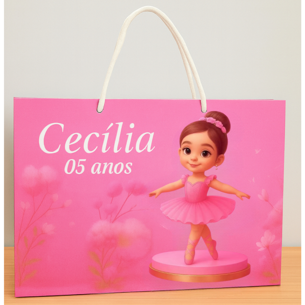 Sacolinha Personalizada tema Bailarina | Lembrancinha Bailarina | Mimos para Aniversário - DESMONTADAS
