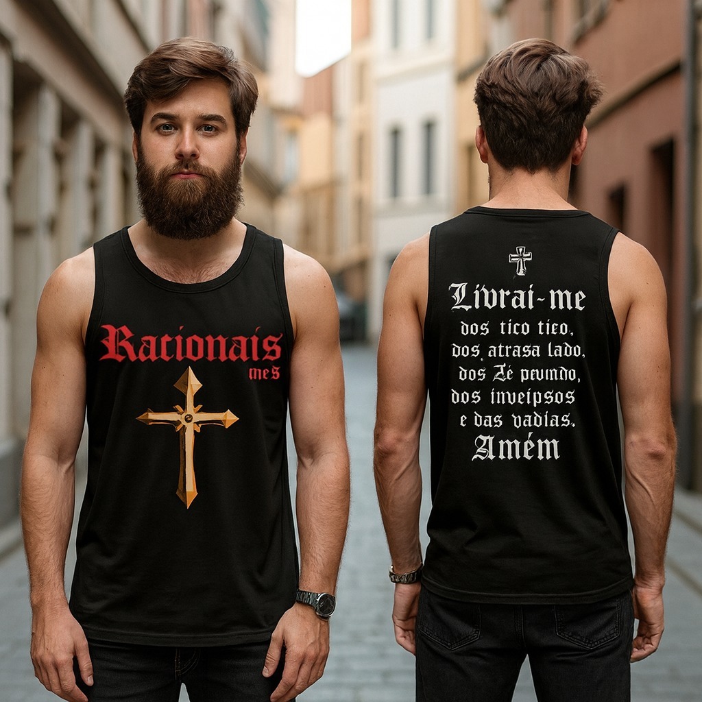 Camiseta Cavada Oração Racionas Mc's Blusa Masculina Feminina Verão Regata