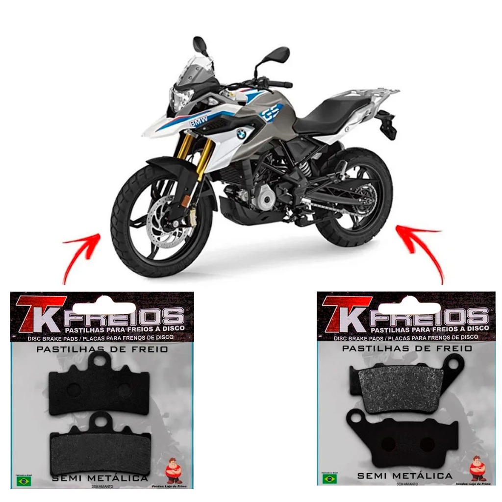 Kit Pastilha Freio Dianteira + Traseira Bmw G 310 Gs Ano 2017 2018 2019 2020 2021 2022 2023
