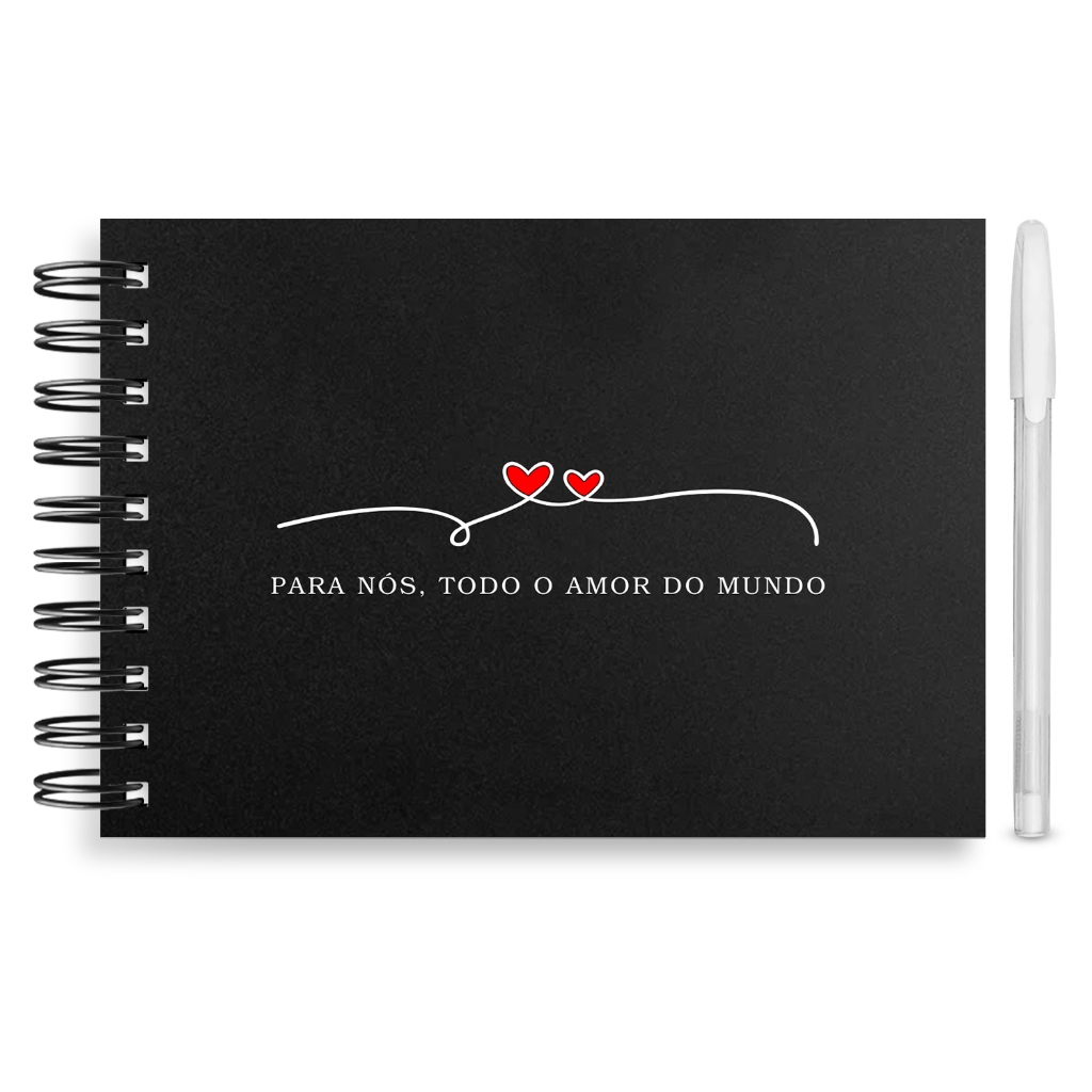 Kit para Scrapbook com Álbum de Fotos + Caneta + Adesivos