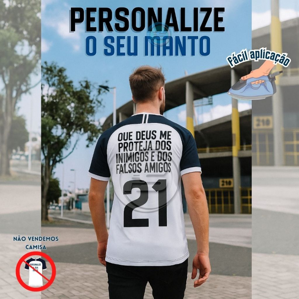 Termocolante Patch Frase Personalizado Para Camisa Times Futebol