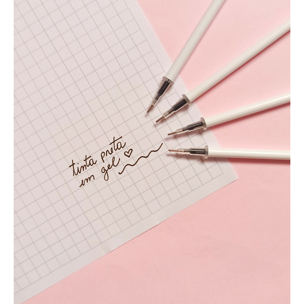 20 pcs Refil Caneta Gel  13cm 0.5mm Tinta Preto NÃO APAGÁVEL em Oferta na Shopee