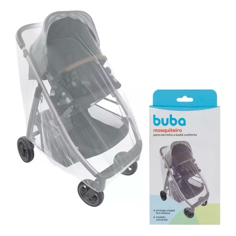 Mosquiteiro Buba com Elástico – Para Carrinho e Bebê Conforto | Proteção Completa