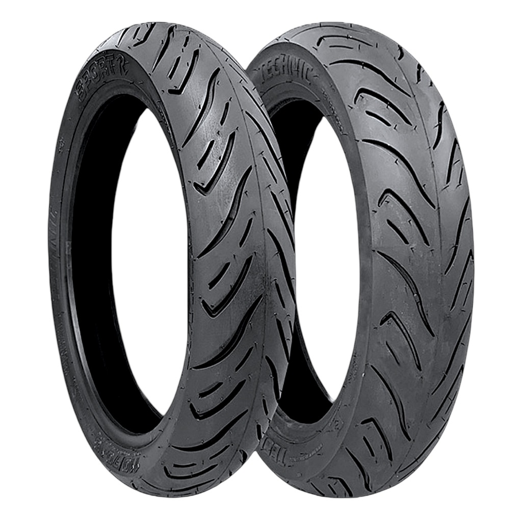 Kit Pneu Technic Sport R 80/100-18 + 110/70-16 Sem Câmara Intruder