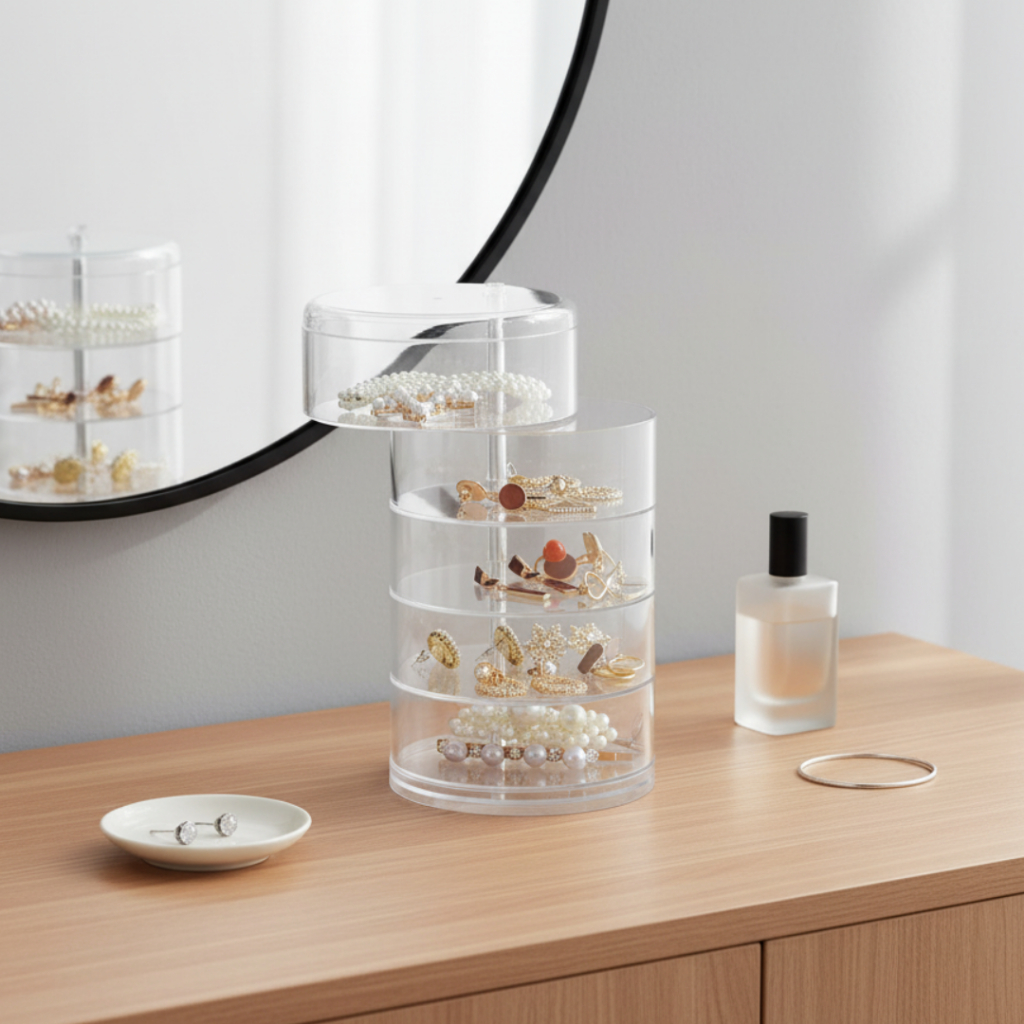 Organizador de Jóias 5 andares Porta Laços Anel Brinco Pulseiras Cintos Ideal Para Pentedeadeira