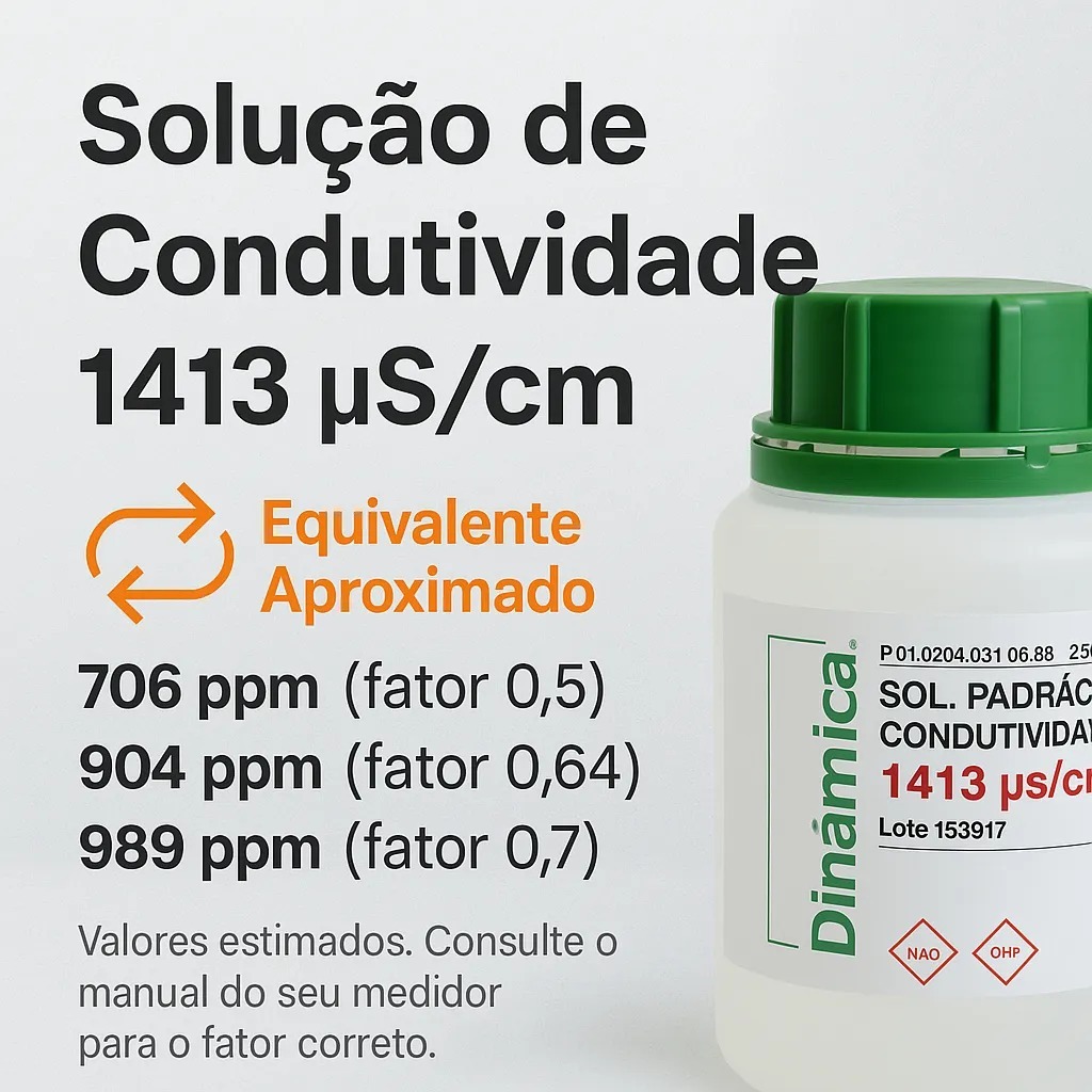 Solução De Condutividade 1413 Us/cm (250ml) DINAMICA OU AKSO — imagem 2 de 2
