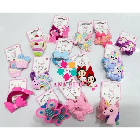 KIT 40 unidades de xuxinhas com Detalhes de Silicone Laço/Coroa/Unicornio/muitos Modelo Aleatorio