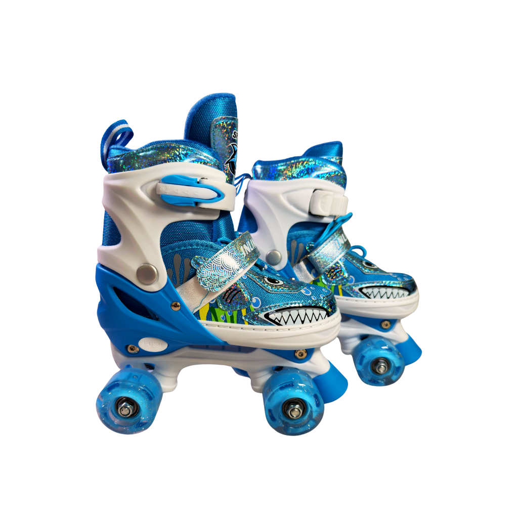 Patins roller 4 Rodas Tubarão Com Luz De LED E Glitter Modelo Premium