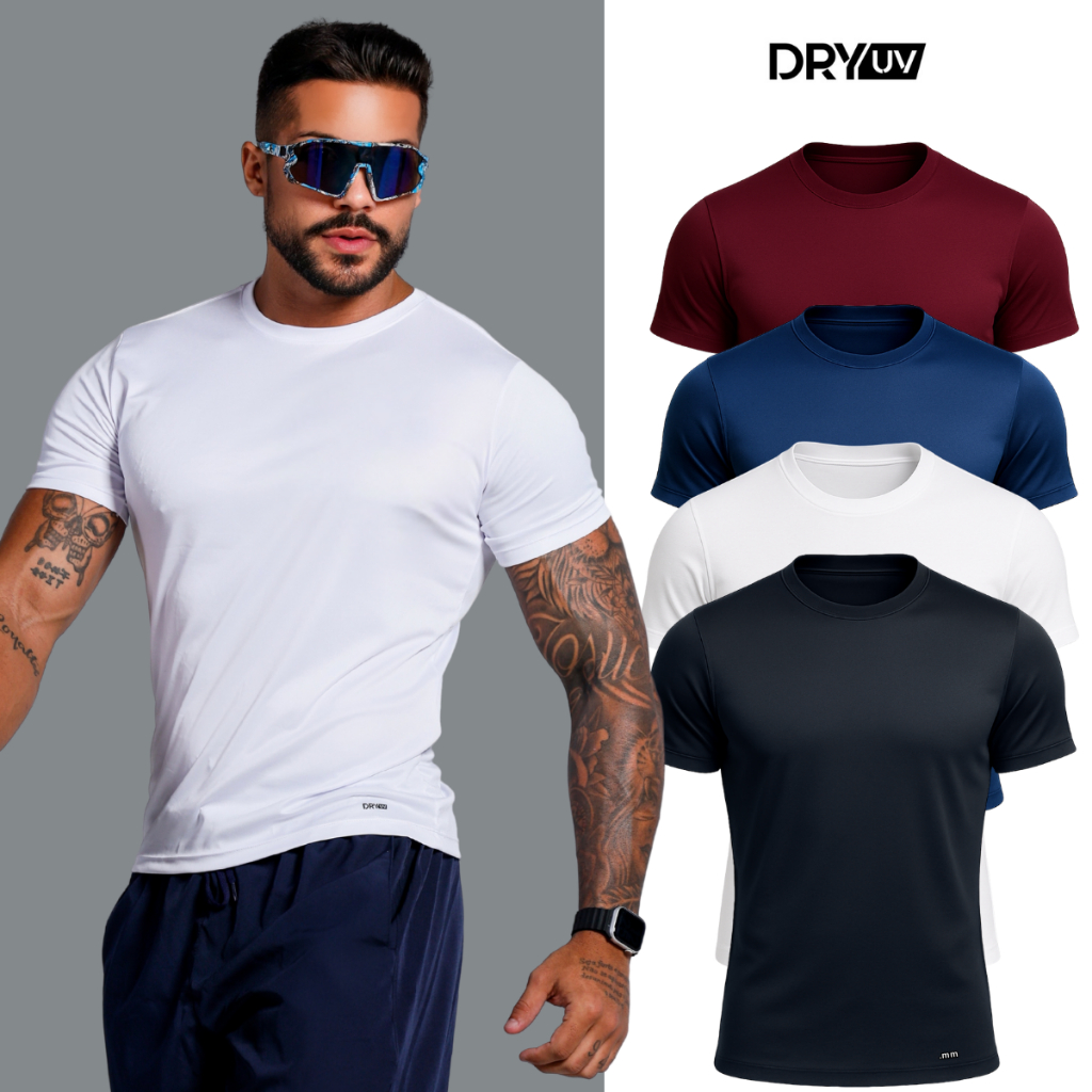 Camiseta Térmica Uv Masculina Academia Treino Caminhada Moda Corrida