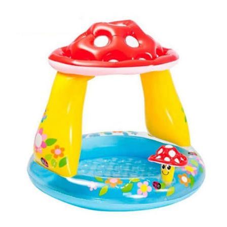 Piscina Infantil Inflável Cogumelo Intex – Com Tenda e Proteção Solar