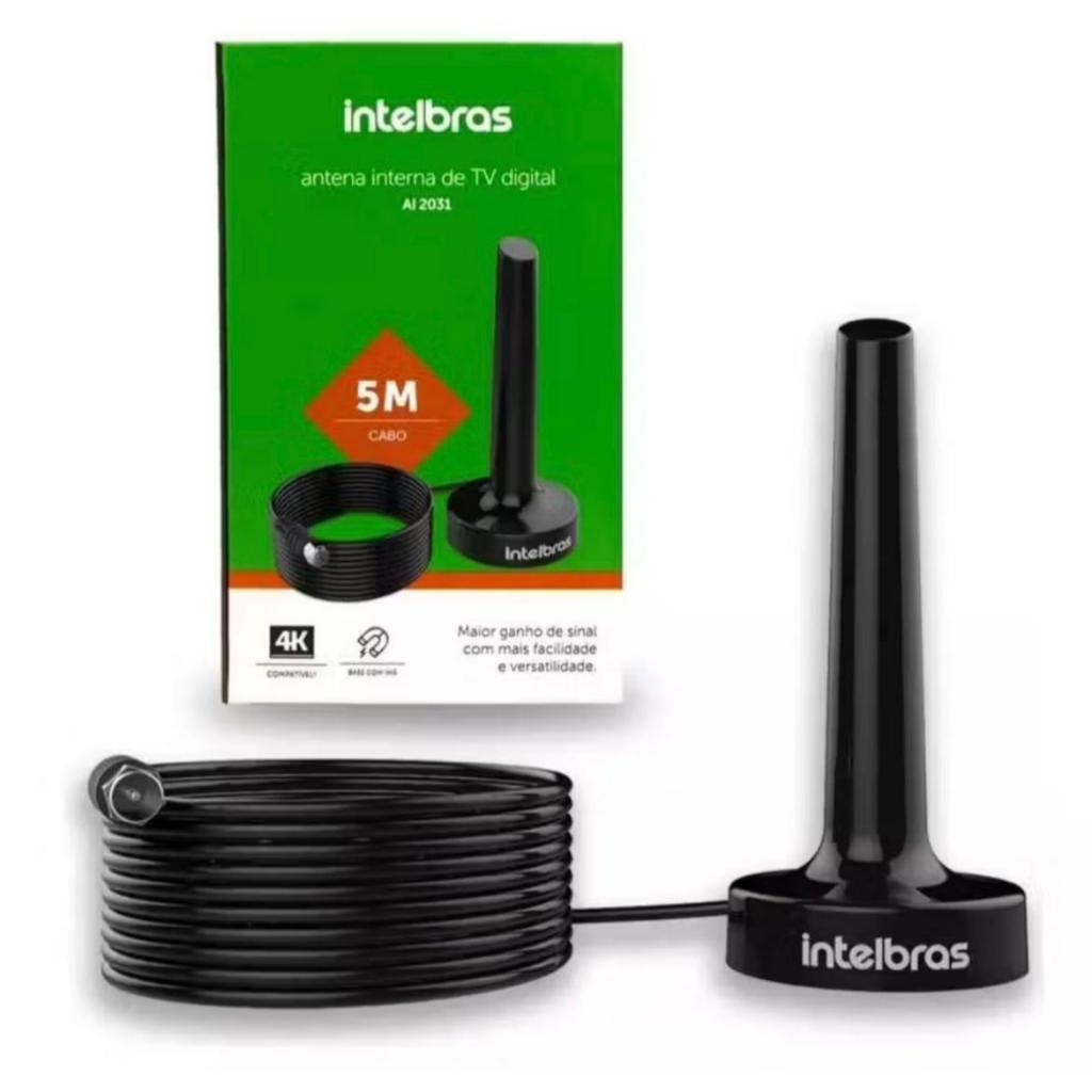Antena Interna TV Digital Intelbras AL2031 – Fácil Instalação + Cabo 5m em Oferta na Shopee