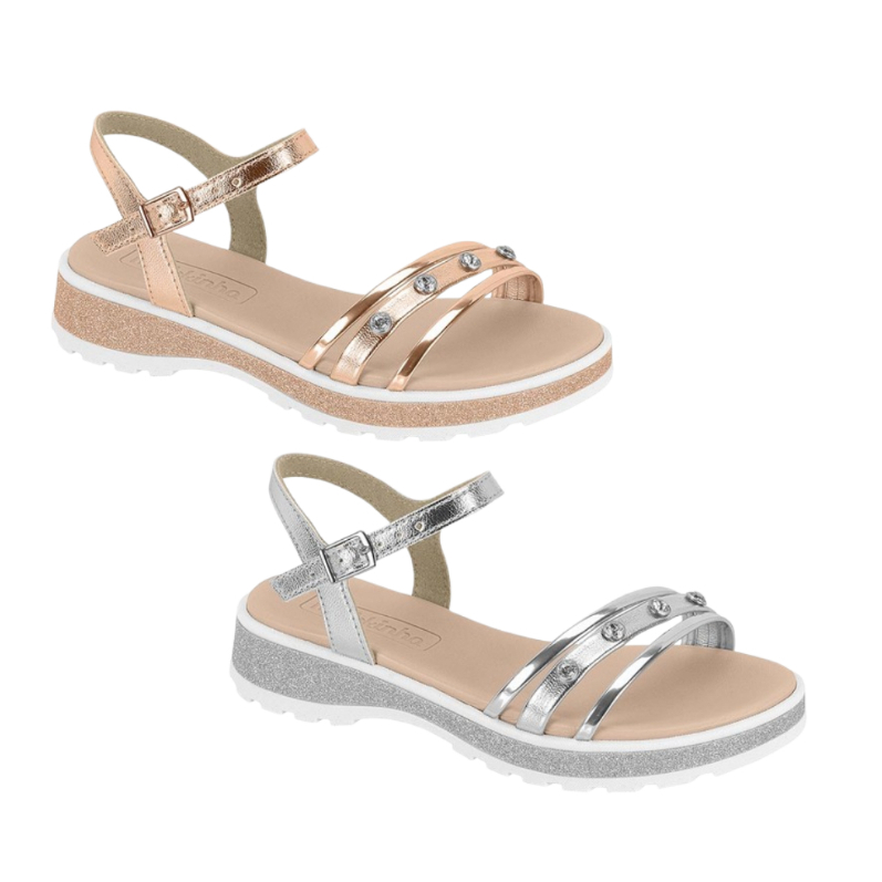 Sandália Molekinha Menina Infantil Brilho Casual Conforto 2361.210