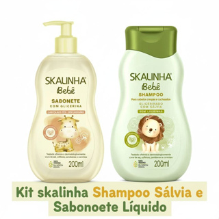 Kit Shampoo Salvia e Sabonete Liquido Skalinha 200ml cada em Oferta na Shopee