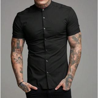 Camisa Social Masculina Gola Padre de Luxo Com Manga Curta Slim Fit Linho e Viscose Tecido Premium em Oferta na Shopee