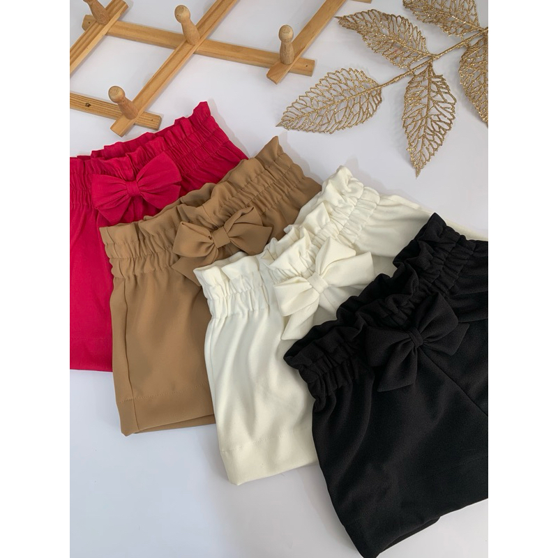 Short Infantil Menina Blogueirinha com Laço na Cintura – Estilo Alfaiataria Elegante em Oferta na Shopee