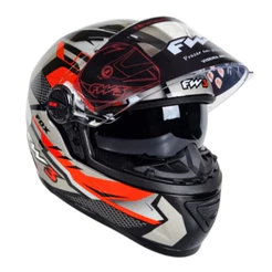Capacete GTX Fox Grafite / Vermelho com Óculos FW3 - 58 / 60