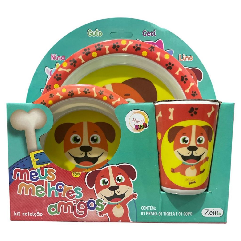 Kit Refeição Alimentação Infantil Prato Tigela Bowl Copo + Prato Infantil Divisórias
