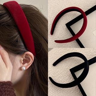 2 pcs Tiara de cabelo elegante francesa de veludo com Borda larga em Oferta na Shopee