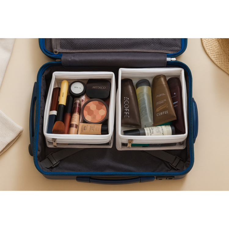 Kit 5 Organizador De Mala Para Viagem Necessaire De Pvc