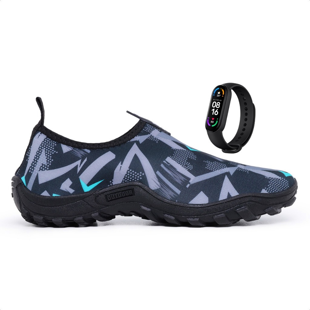 SAPATO SAPATILHA NAUTICA NEOPREME ANTIDERRAPANTE FLEXIVEL IDEAL PARA PRAIA LAZER+RELOGIO em Oferta na Shopee