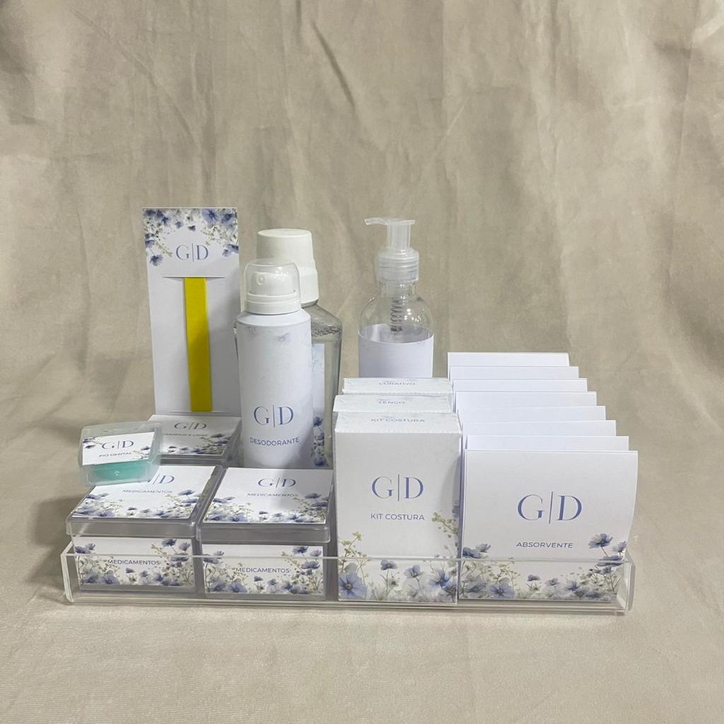 Kit Toalete personalizado para eventos e casamentos - Feminino e Masculino, com sua logo ou iniciais