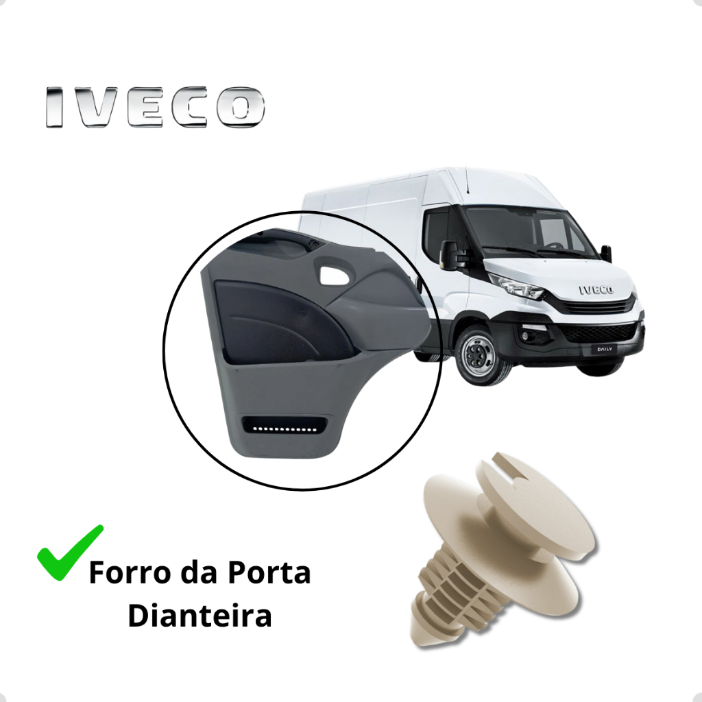 Kit 100 Peças Grampo Presilha Forro Porta Gol Parati Saveiro Voyage