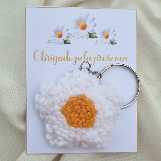 Kit 10 Lembrancinhas Personalizadas para Chá de Bebê, maternidade e Aniversário – Chaveiro Margarida