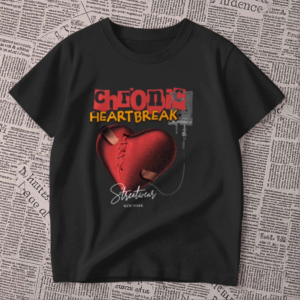 Camiseta  estampada - coração | chronic | estilo de rua streetwear | blusinha unissex premium 100% algodão oversized