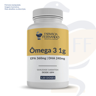 Ômega 3 1000mg 120 CPS - Óleo de Peixe (EPA 360mg + DHA 240mg) em Oferta na Shopee