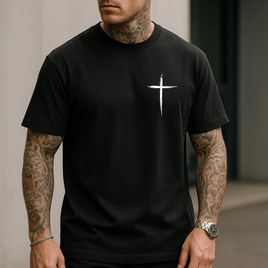 Camiseta Masculina Evangélica Gospel Cruz Estampada 100% Algodão Unissex Plus Size Diversas Cores