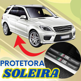 KIt 4 Peças de Adesivo Soleira de Vinil Fibra de Carbono Anti-risco Decoração na Porta Veicular