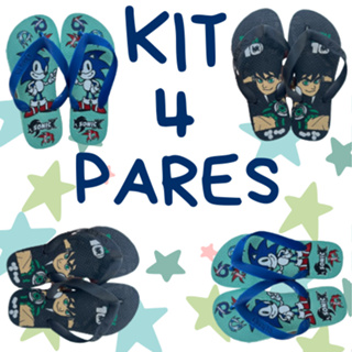 Kit 4 Pares de Chinelo Infantil Masculino Menino Promocao em Oferta na Shopee