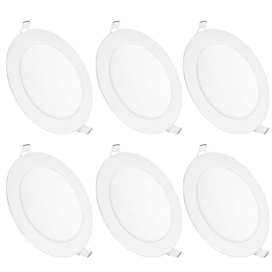 Kit 6 Luminária Painel Plafon Led Embutir Redondo 6w Bivolt Teto em Oferta na Shopee