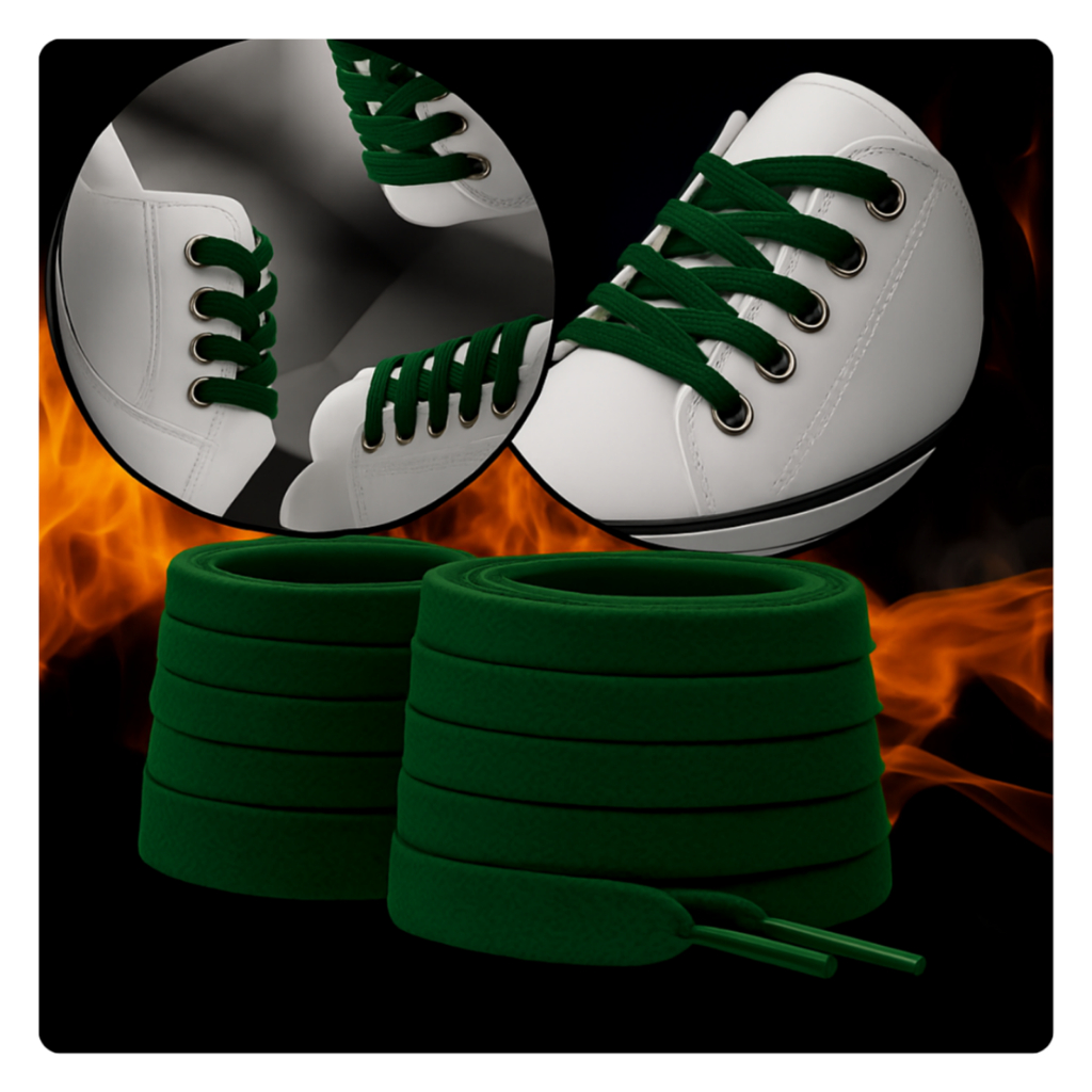 Par de Cadarço Infantil 70 cm Verde Escuro Bandeira Tênis do 18 ao 27 Renove Qualidade Renove Hoje