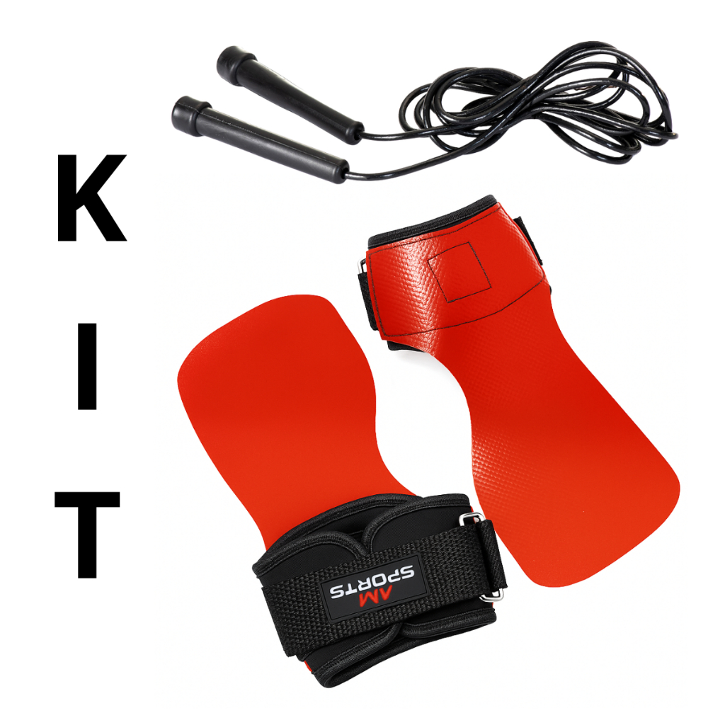 KIT Hand Grip Palmar Cross Competition 1 Corda de Pular  - Par de Luva lançamento competição promoção