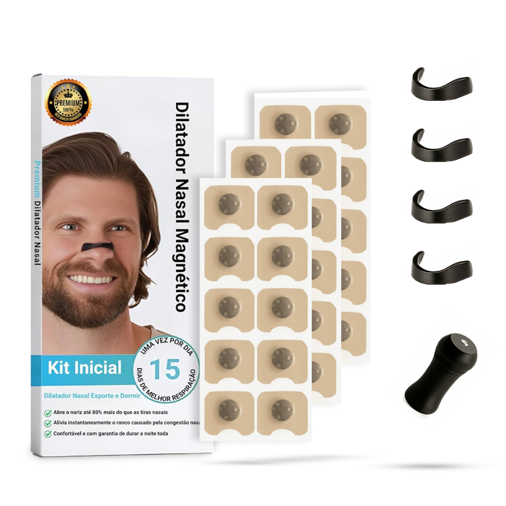 Kit Dilatador Nasal Esportivo Para Melhor Respiração Do Sono , Reduz O Ronco , Tiras Magnéticas Nariz