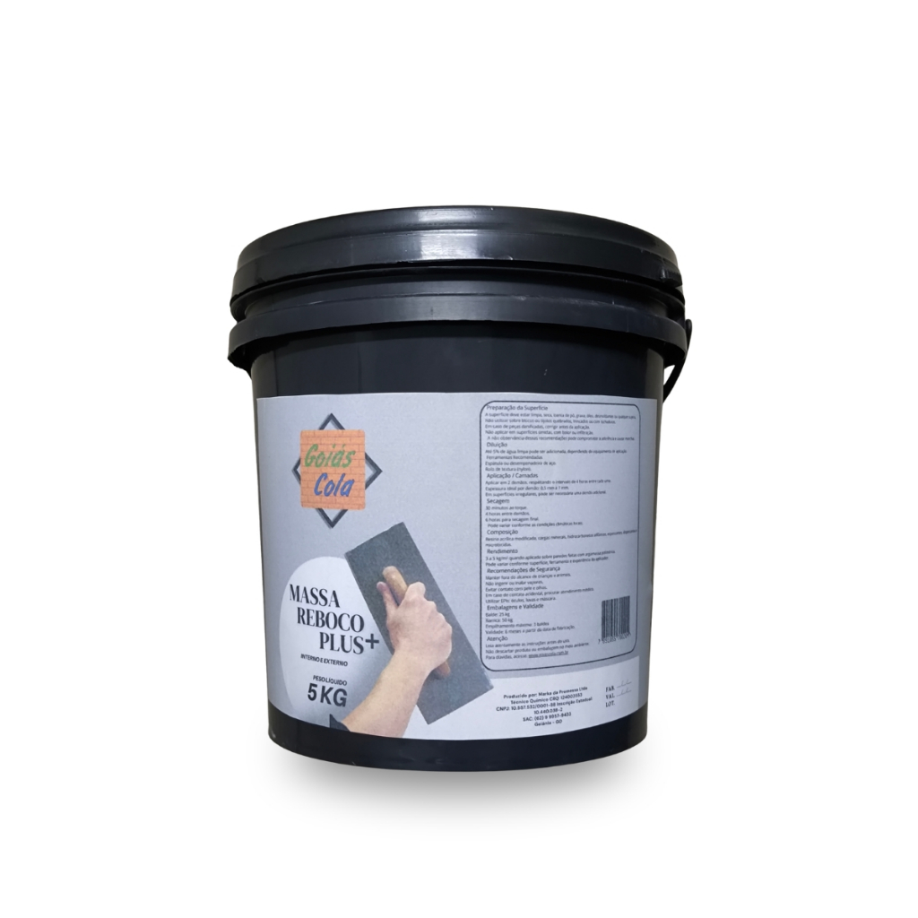 Massa Reboco Plus+ 5 Kg Pronto para uso (Goiás Cola)
