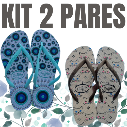 Kit 2 Pares de Chinelo Feminino Adulto Mais Vendidos Envio Imediato