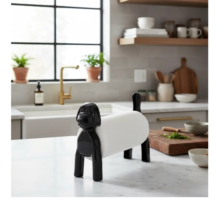 Porta Papel Toalha Dog Cachorro Preto