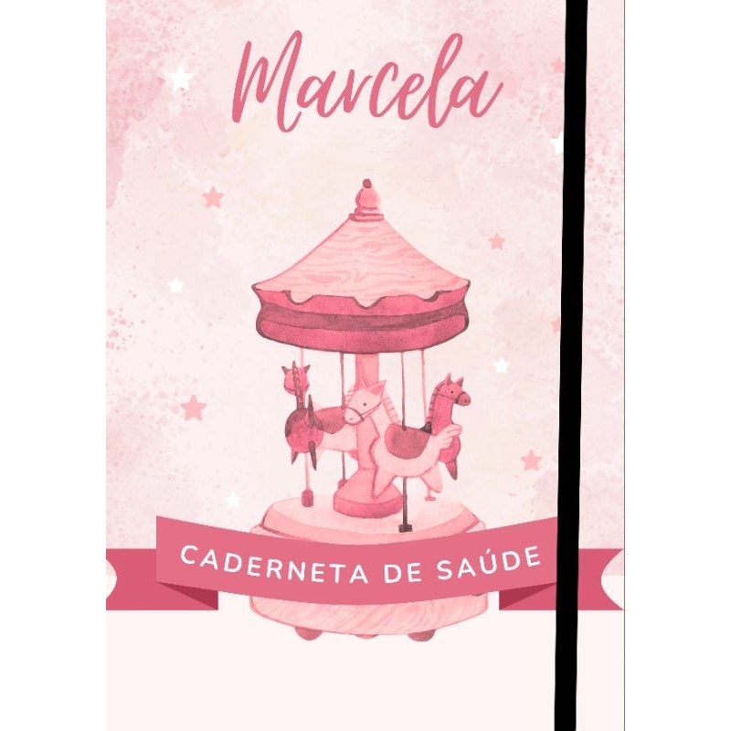 Capa para Caderneta da vacinação com tema de unicórnio - Capa para Caderneta de Saúde - Disponível em Rosa e Azul