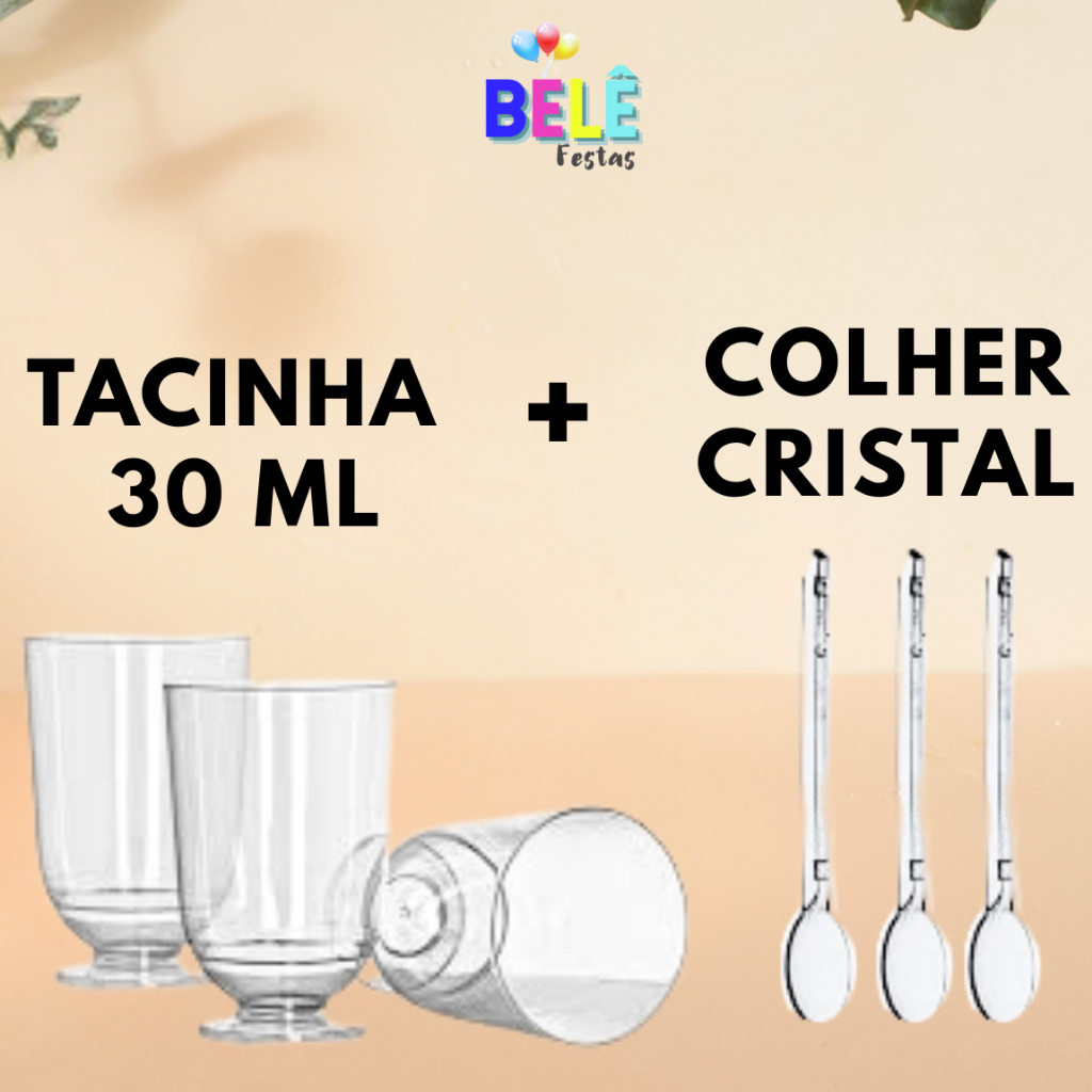 100 Tacinha Para Brigadeiro e Doce 30ml + 100 Mini Colherzinha (ESCOLHA A QUANTIDADE 50/100/150/200) em Oferta na Shopee