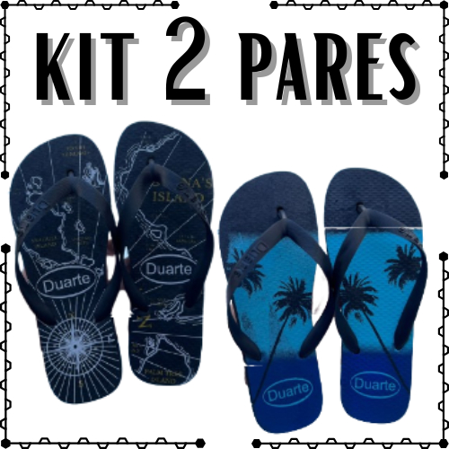 Kit 2 Pares De Chinelos Masculino Macio Estampas Variadas
