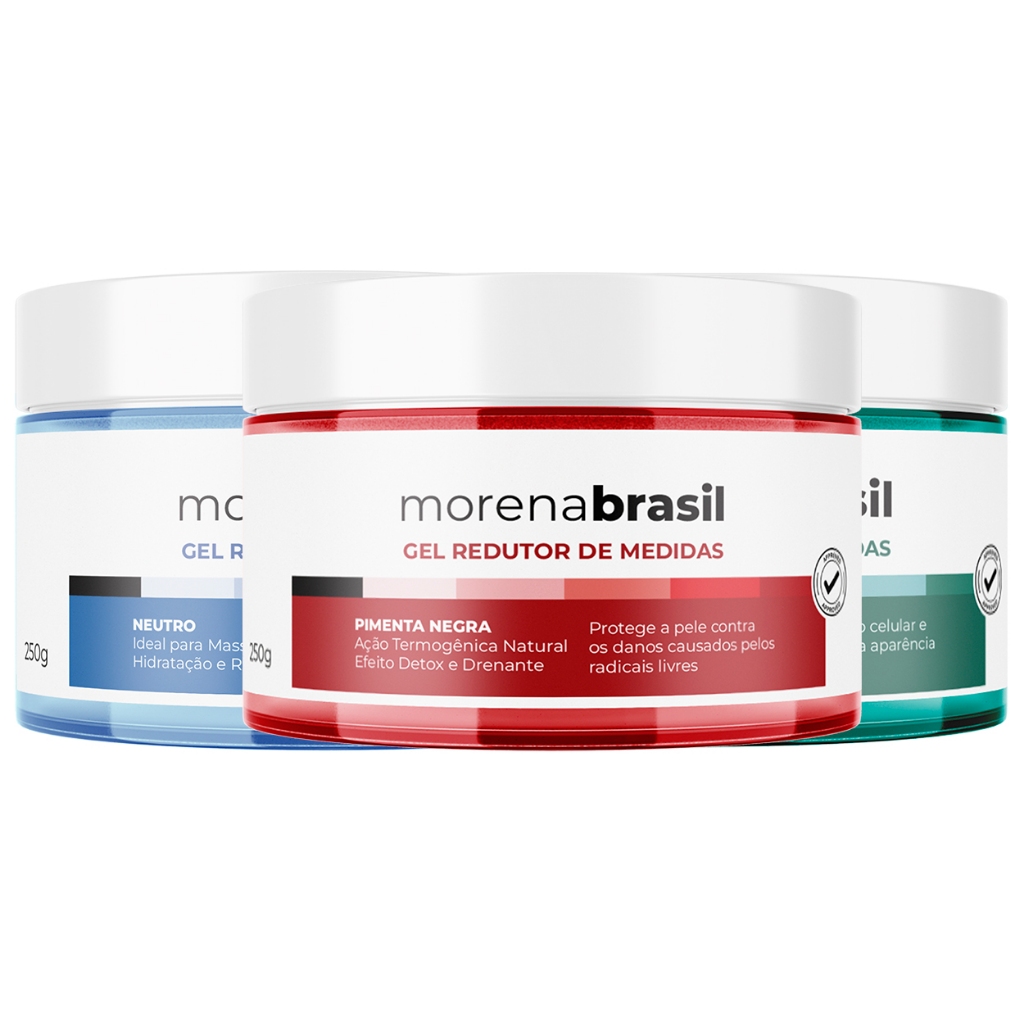 Kit Gel Redutor de Medidas 3X Unidades – Algas Marinhas + Neutro + Pimenta Negra em Oferta na Shopee