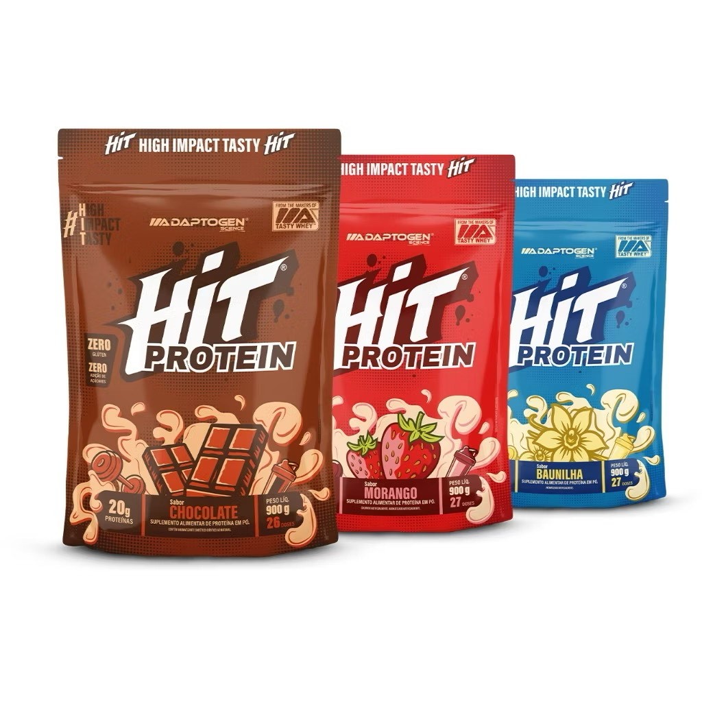 HIT Whey Refil 900g Adaptogen Science - Proteína Concentrada do Soro do Leite • Rico em BCAA • Vários Sabores