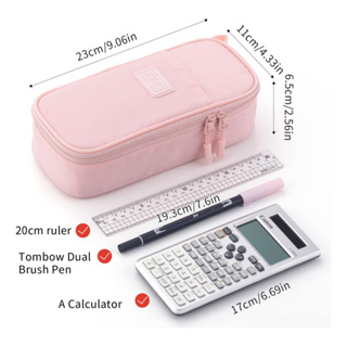 Estojo Escolar de Lápis de Grande Capacidade com Camada Dupla - Design Simples e Sólido, Ideal para Estudantes em Oferta na Shopee