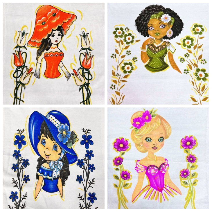 Kit 10 Pano de Prato Boneca Artesã 100% Algodão 70x45cm Para Aplicar Saia de Crochê Artesanato em Oferta na Shopee