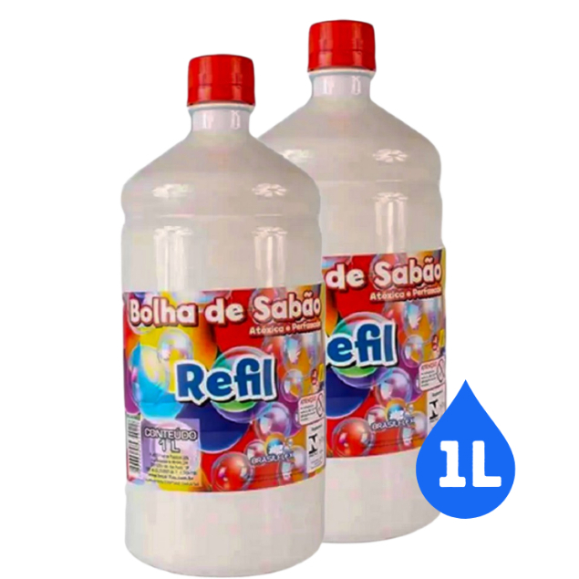 Kit 4/3/2/1 Refil Liquido Bolhas De Sabão Bubble Para Maquina Brinquedos De Fazer 1L