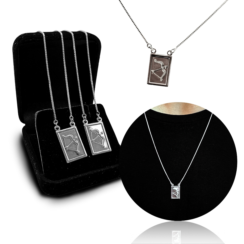 Escapulário Prata 925 Legítima Oxóssi Arco e Flecha Orixá Caçador Umbanda Candomblé em Oferta na Shopee