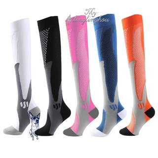 Kit 1-4- Pares Meias Compressão Joelho Corrida Ciclismo Varizes Alívio Esportivas/2114